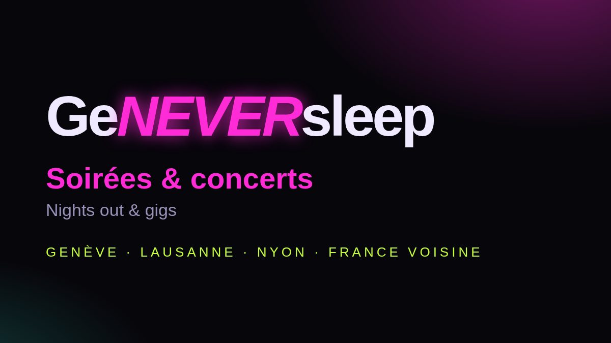 Illustration GeNEVERsleep pour les marchés de Noël de Suisse romande 2026